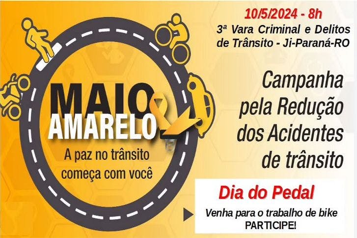 Maio Amarelo: Ji Paraná (RO) realiza campanha para redução dos acidentes de trânsito