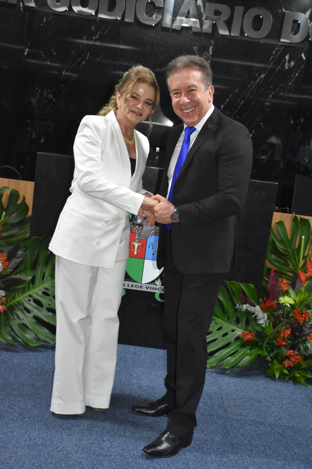 O Presidente da ANAMAGES, juiz Carlos Hamilton Bezerra Lima, com a desembargadora Maria Luíza, que também é Conselheira Fiscal da ANAMAGES